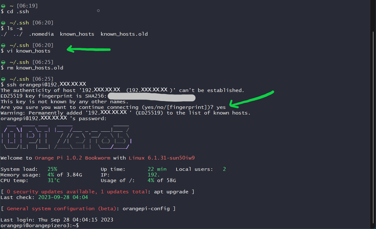 remote host added to "known-hosts" file and connects successfully to remote server