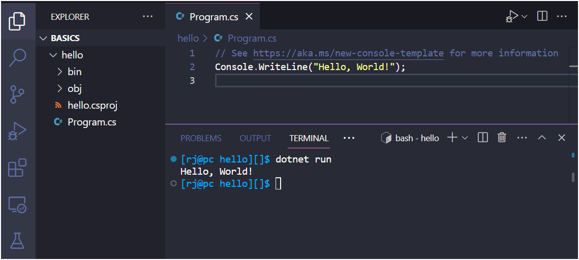 how to run c# programs in console